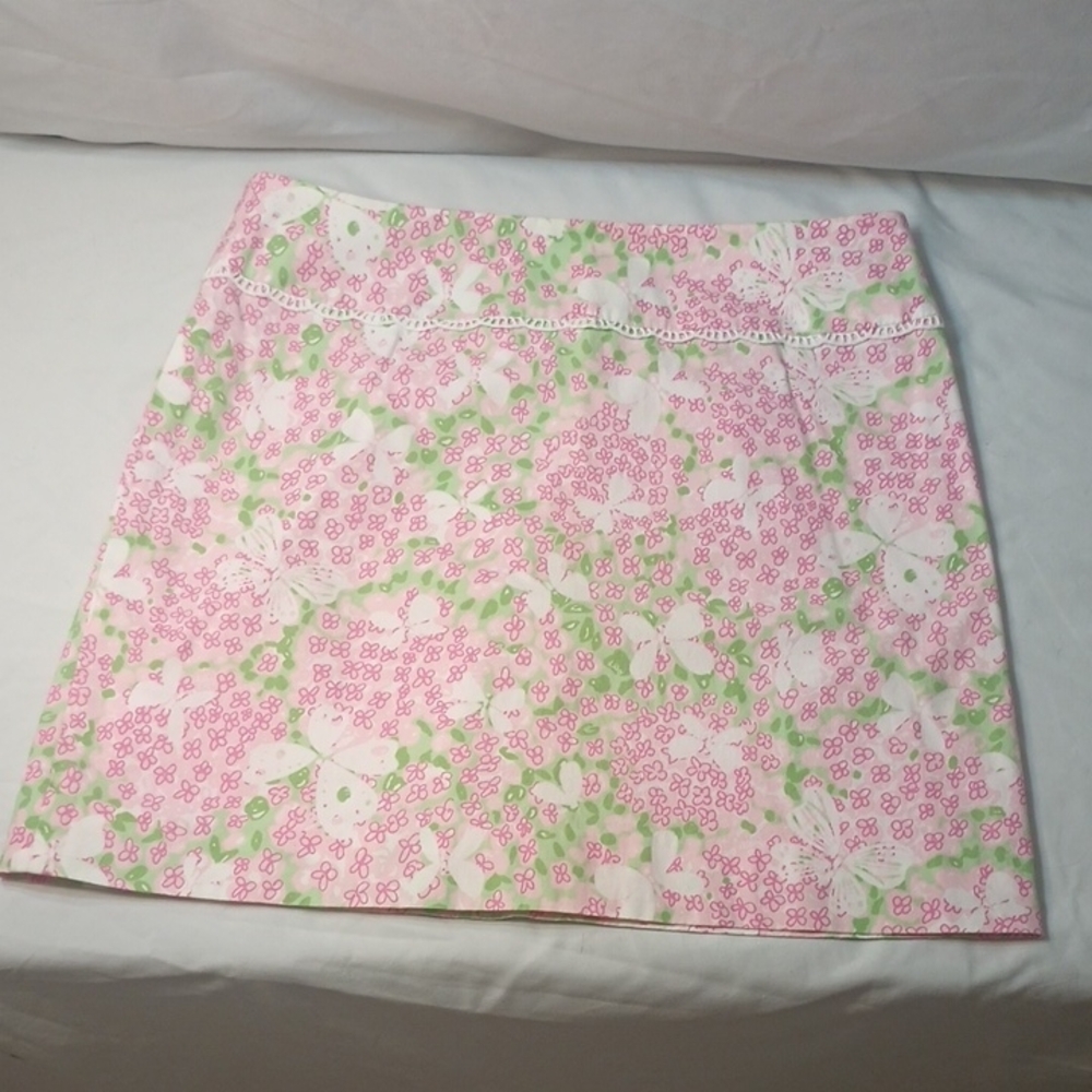 LIKE NEW Floral Pink and Green Women's Skirt